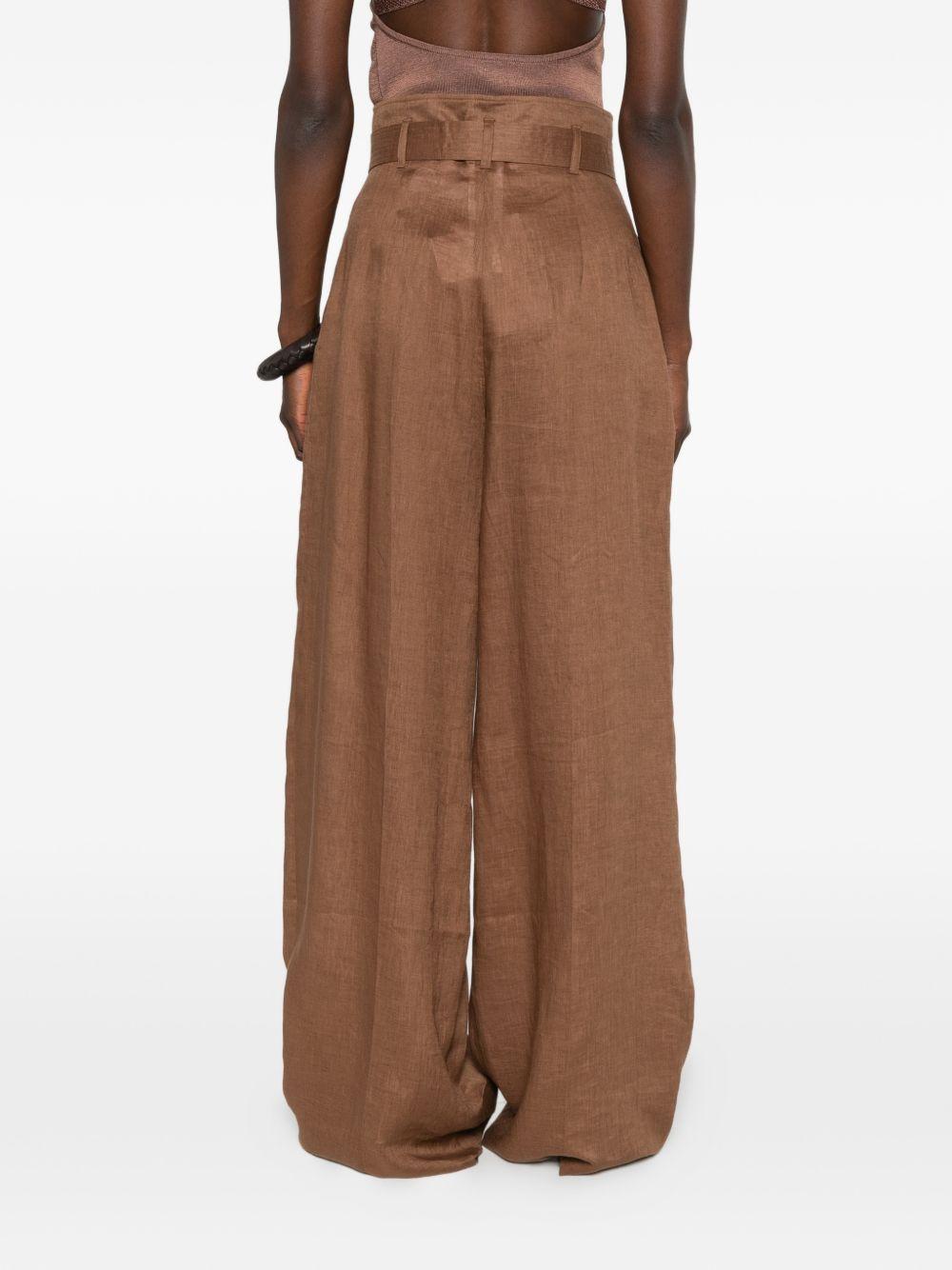Pantaloni in puro lino MSTMATERIA 038 ARGILLA MAX MARA STUDIO 