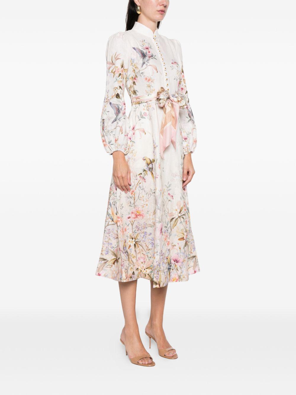 Abito midi a bottoni Rebellion 9143DC261 CREAM AVIARY ZIMMERMANN 