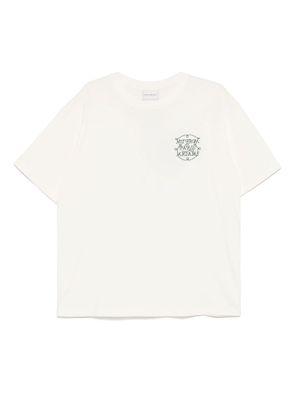 Le T-Shirt Slogan Tresses HTS259CO134 OFF WHITE DROLE DE MONSIEUR 