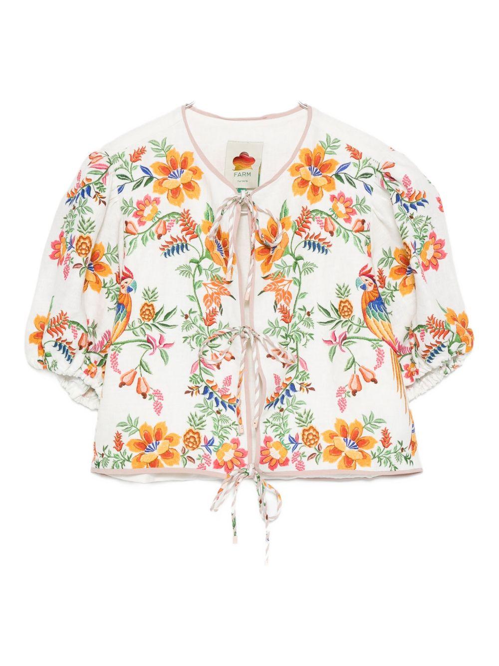 Blusa Off-White Delicate Forest Scarves in lino Euroflax™ 336217 25025 DELICATE FOREST FARM RIO 