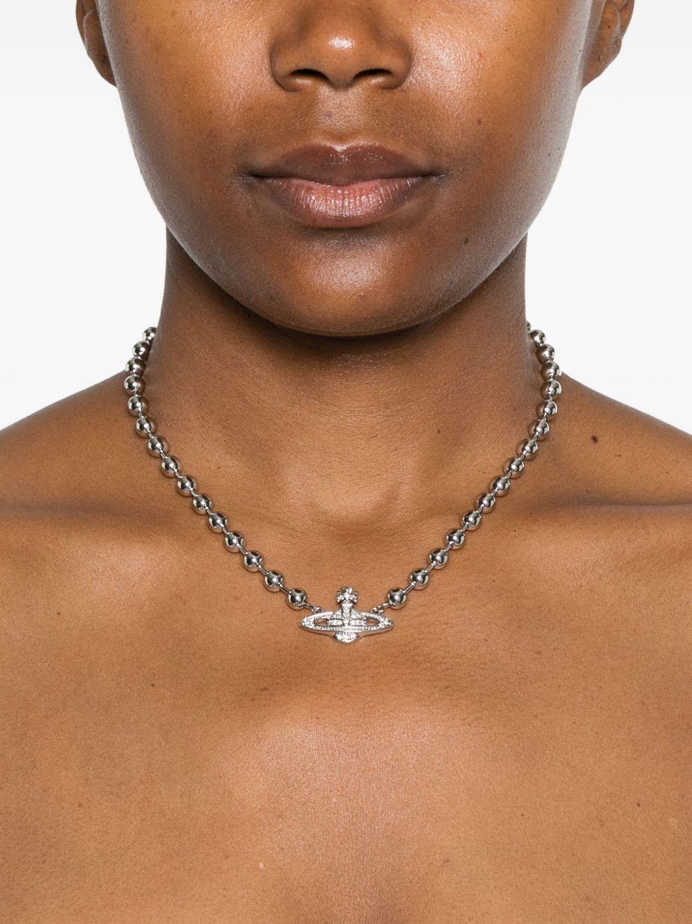 Thames Mini Bas Relief Choker 6303003Q02P409 P409 PLATINUM VIVIENNE WESTWOOD 
