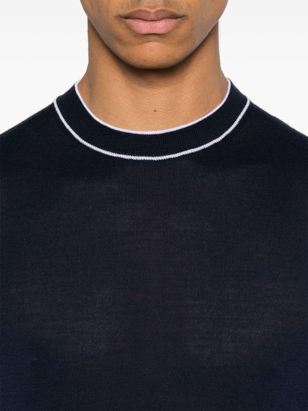 Maglia con dettagli a contrasto L76MAGL35MAG0L018 1101 BLUE BIANCO ELEVENTY 