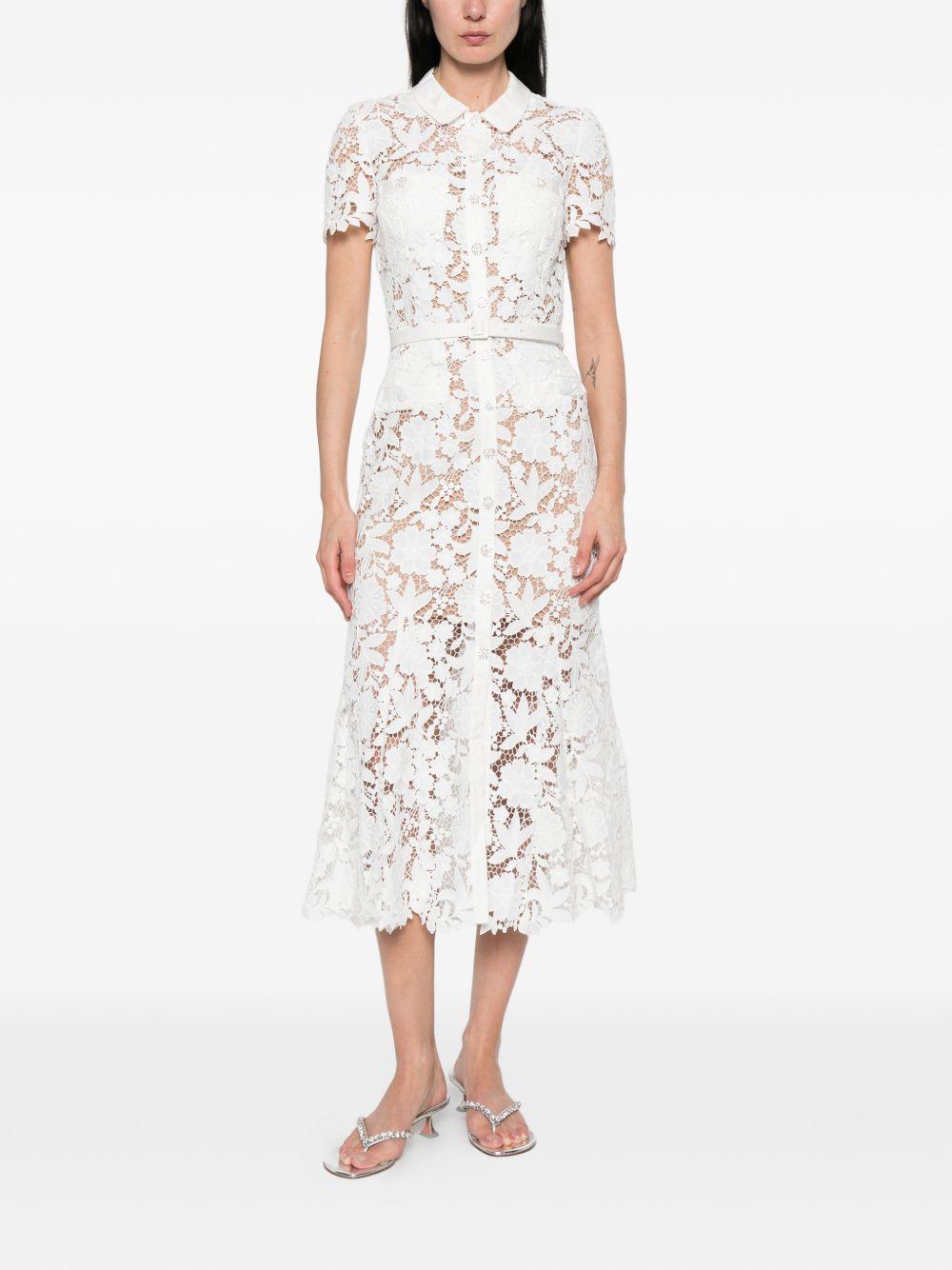 White Lace Collared Midi Dress SS26096MW WHITE SELF-PORTRAIT 