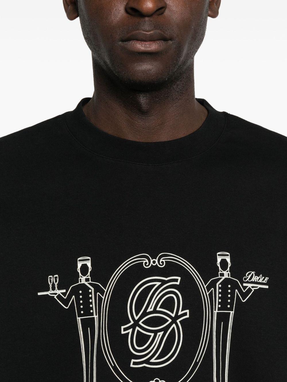Le T-Shirt Room Service HTS265CO002 BLACK DROLE DE MONSIEUR 