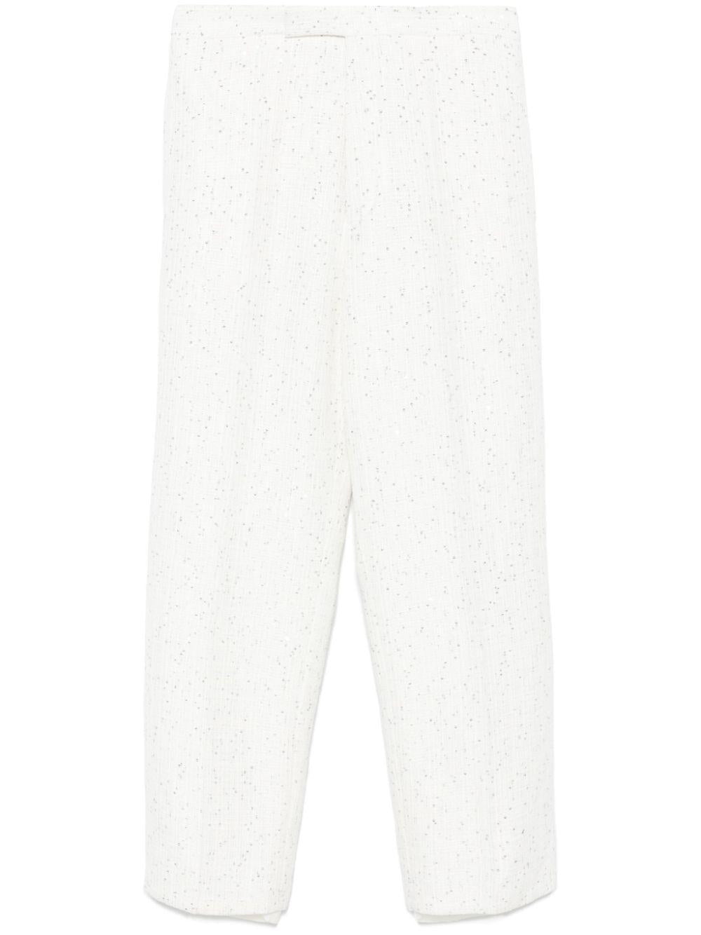Pantaloni N°10 Intrecciato Paillettes Bianco SS25N10 INTRECCIATO PAILETTES BIANCO SAPIO 