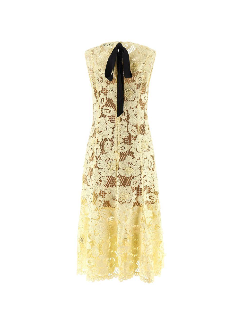 Yellow Crochet Lace Midi Dress SS26094MY YELLOW SELF-PORTRAIT 