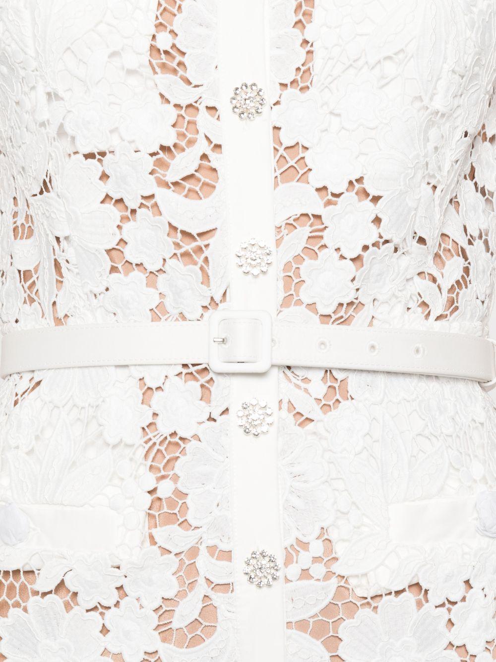 White Lace Collared Midi Dress SS26096MW WHITE SELF-PORTRAIT 