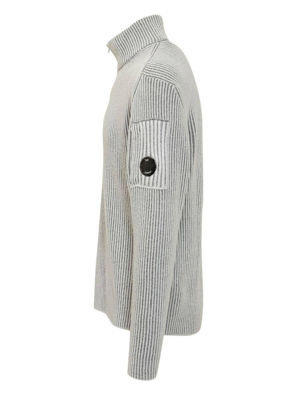 Fleece Knit Hooded Full Zip Sweater 19CMKN257A006170A 921 GUNMETAL CP COMPANY 