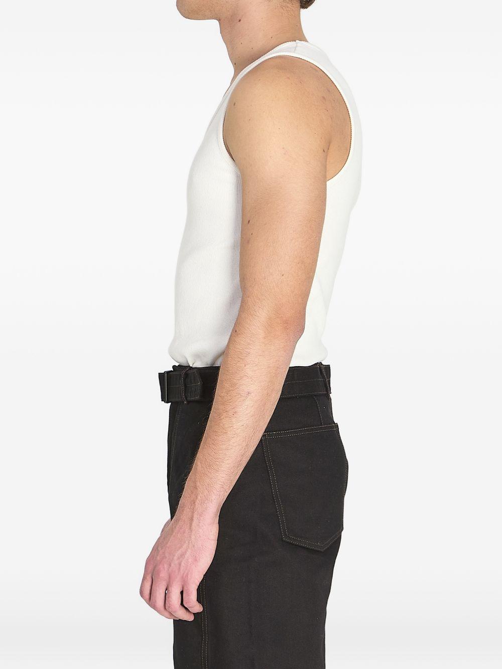 Rib Tank Top in Cotton Linen Jersey TS0006LJ1030 WH086 MILK LEMAIRE 