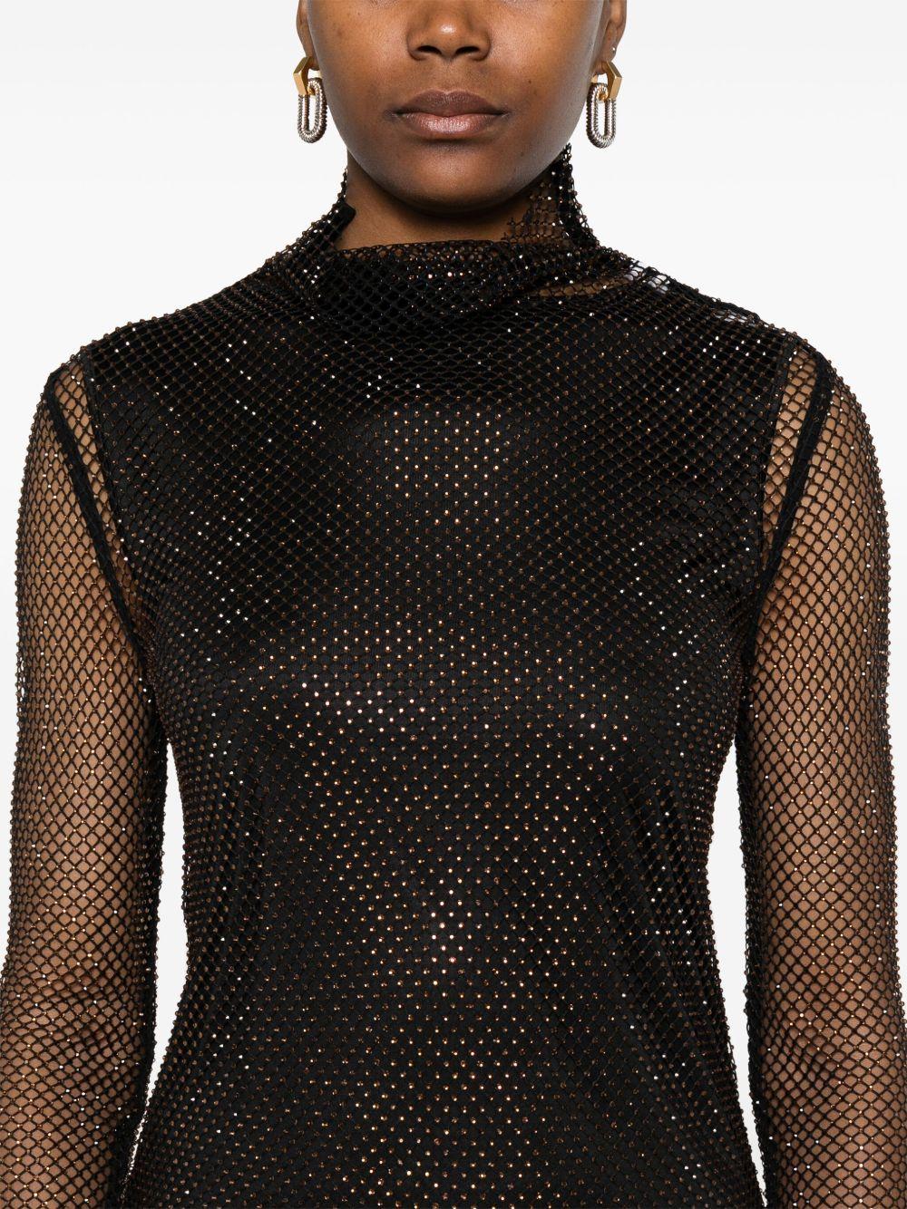 T-shirt in rete con strass GERARDAMM13140 003 NERO STRASS SPORTMAX 