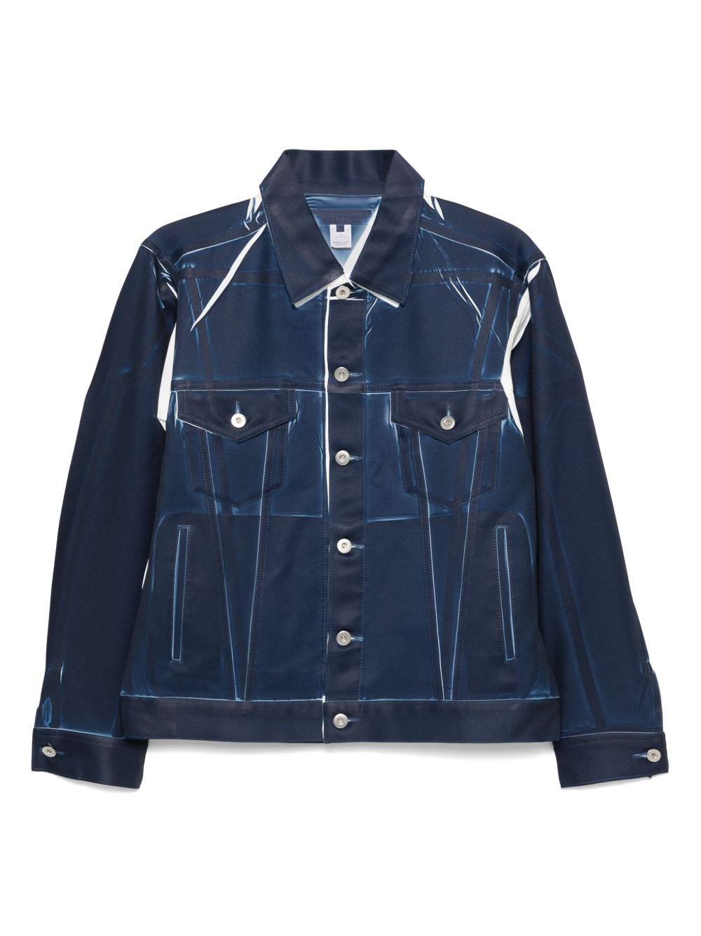 Men's Overprint Single Breasted Jacket - Blue FOJ503S25 1 NAVY COMME DES GARCONS SHIRT 
