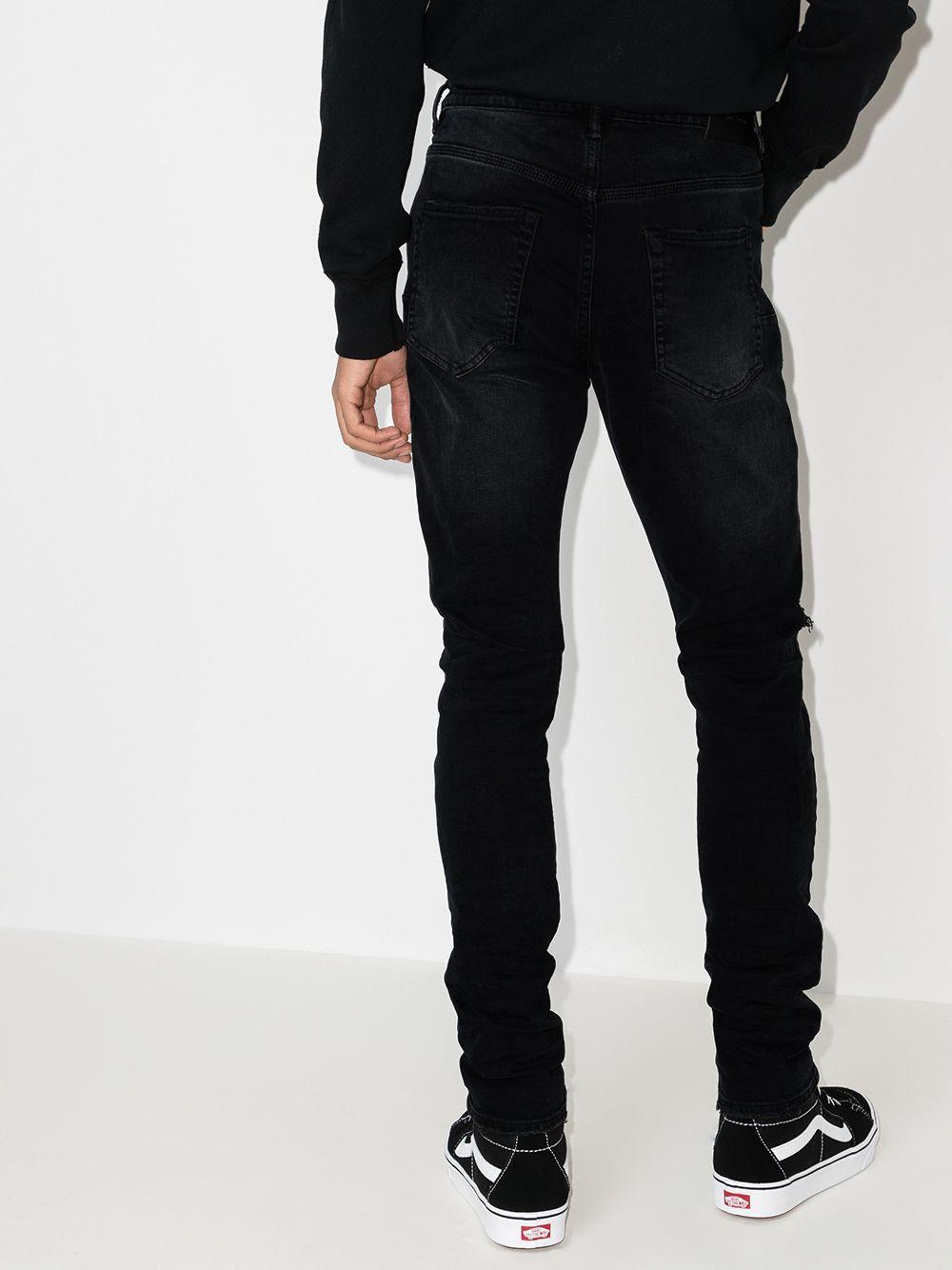 Jeans slim effetto vissuto P002 P002BLR BLACK REPAIR PURPLE BRAND 