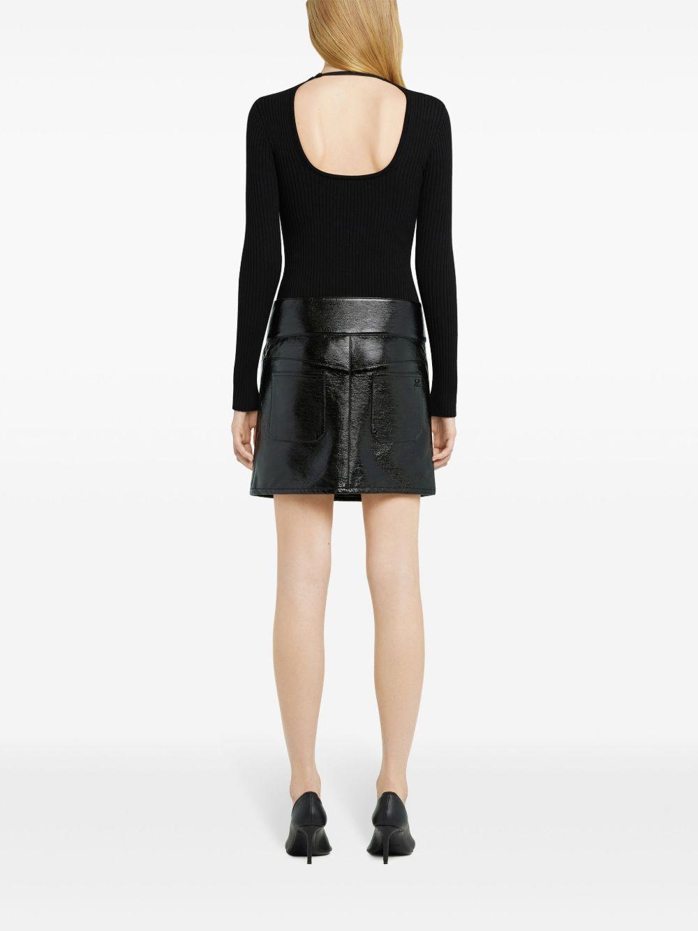 Belted Vinyl Mini Skirt 125CJU218VY0014 9999 BLACK COURREGES 