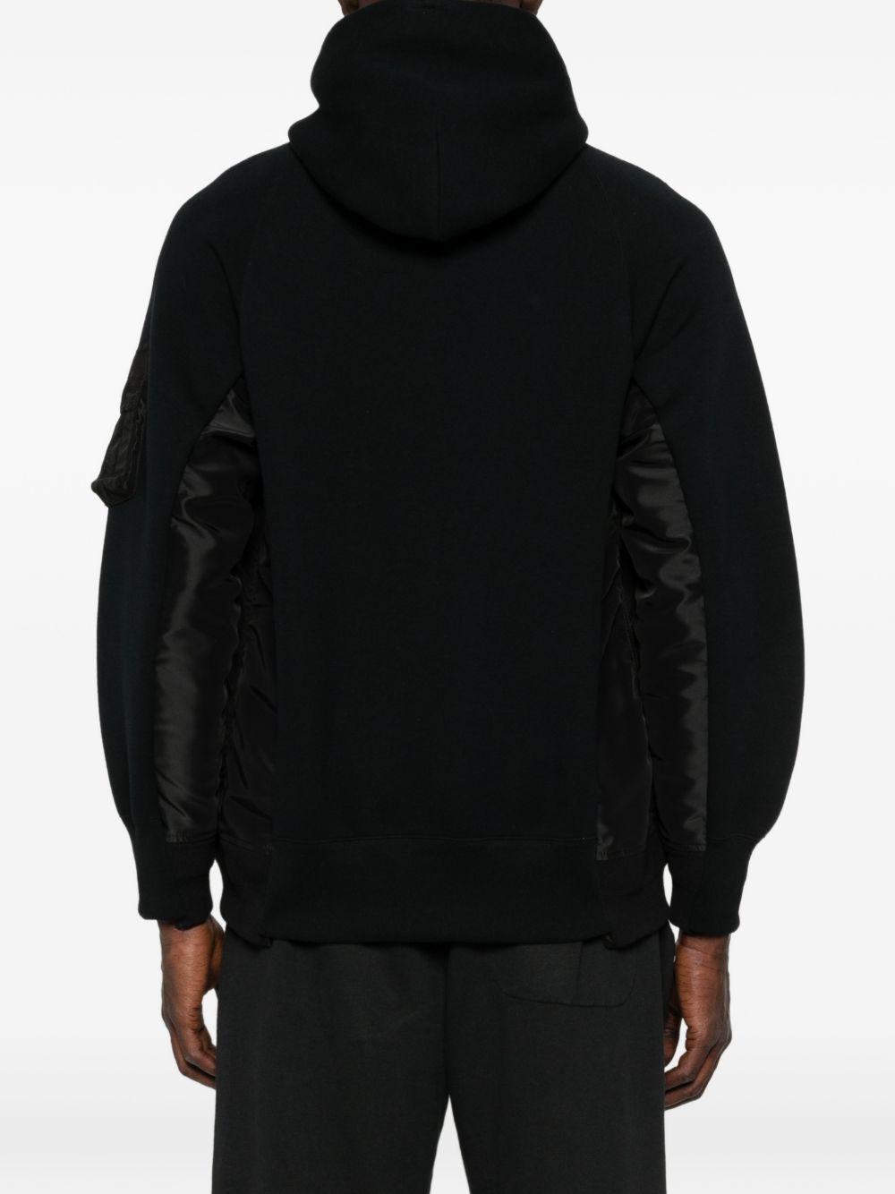 Felpa con cappuccio in spugna SCM325 002 BLACK SACAI 