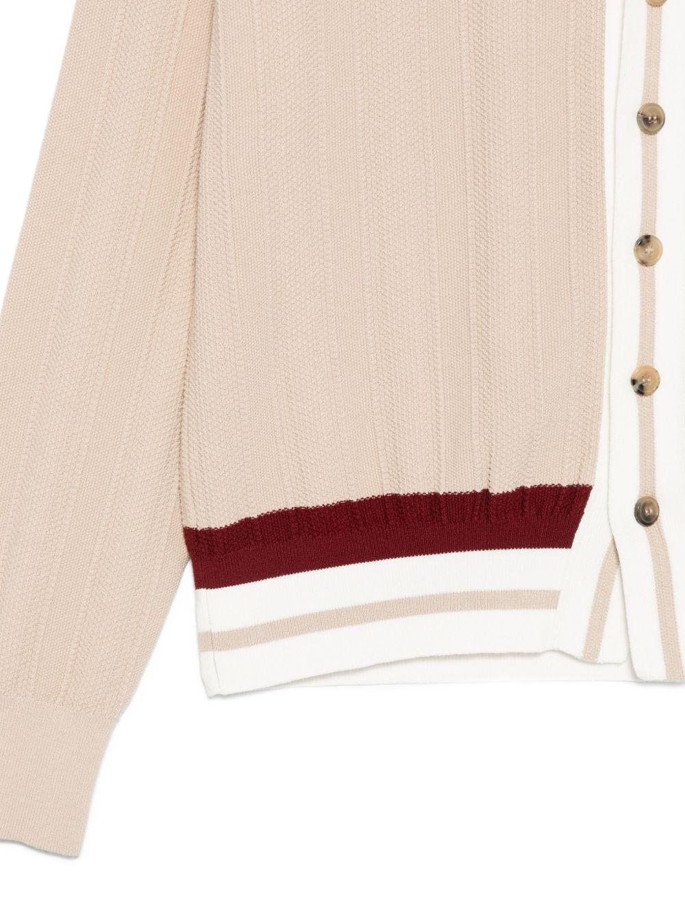 Block Stripe Cardigan MAGPIE3701 103 BEIGE DRIES VAN NOTEN 