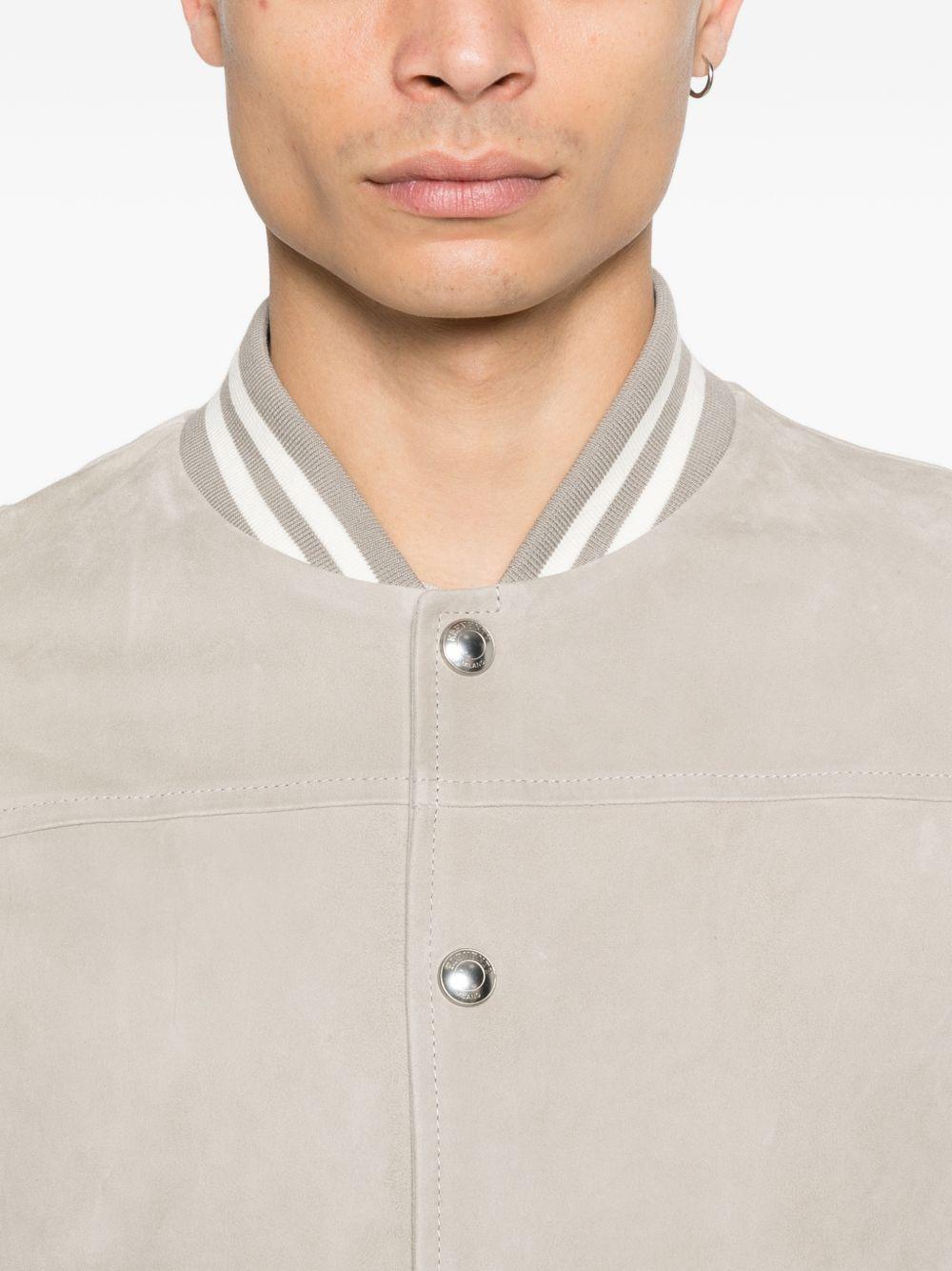 Bomber In Pelle Bicolore M75GBTM23PEL0M025 0700 VERDE AVORIO ELEVENTY 