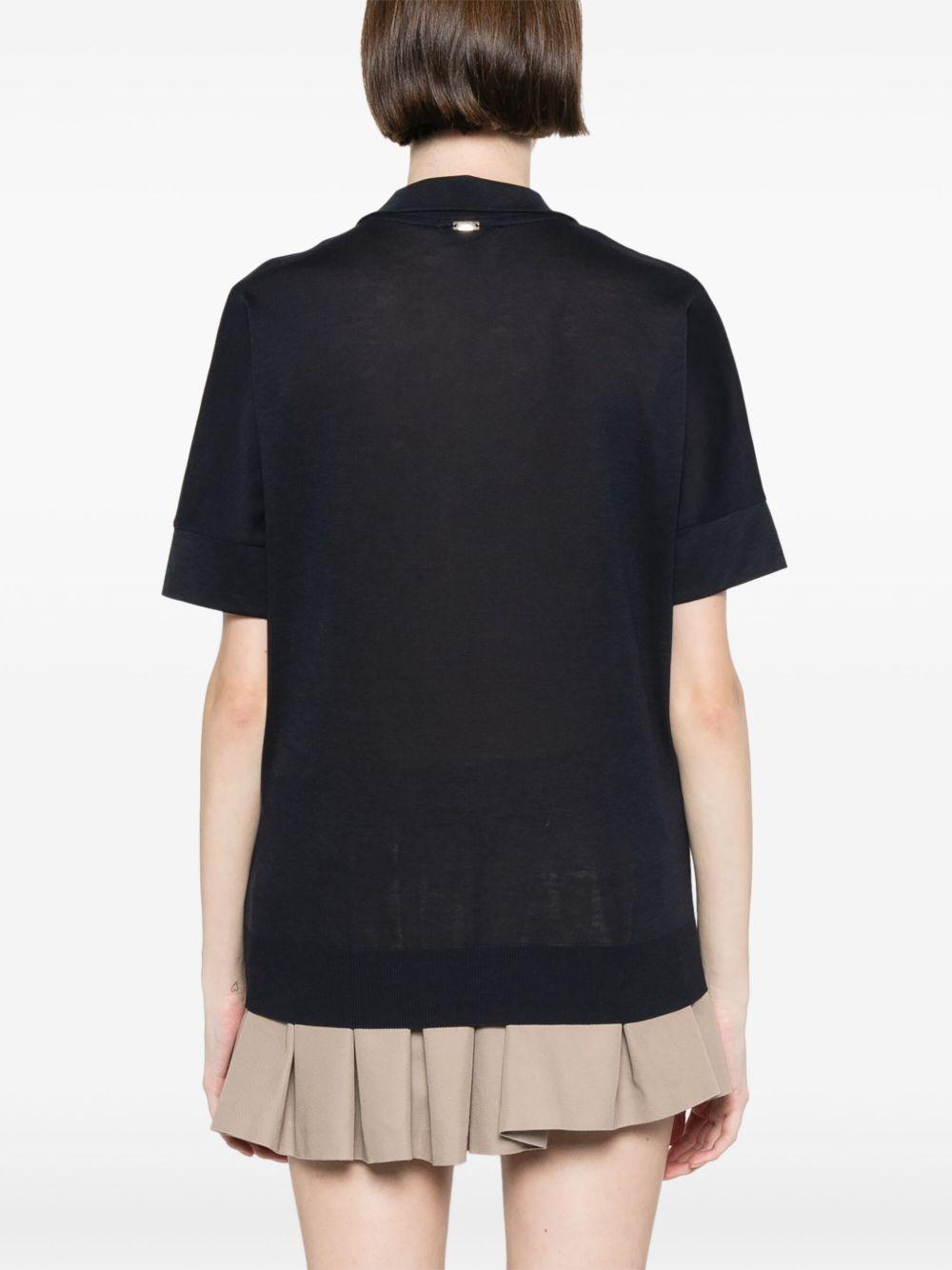 Polo in Glam Knit Effect JPL00113D52056 9200 BLUE NAVY HERNO 