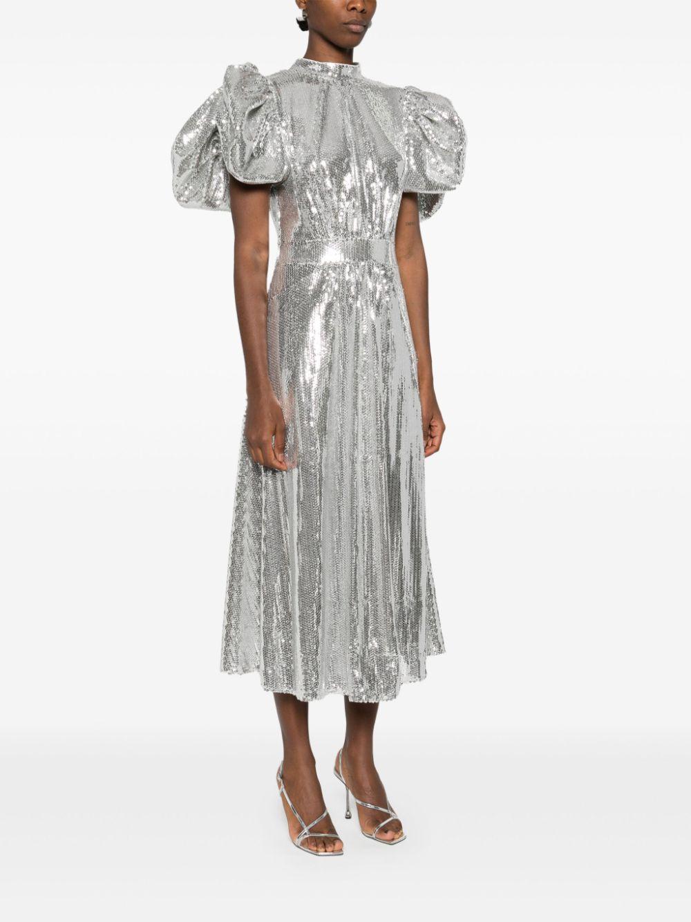 Abito lungo con paillettes 1137832293 2293 SILVER ROTATE 