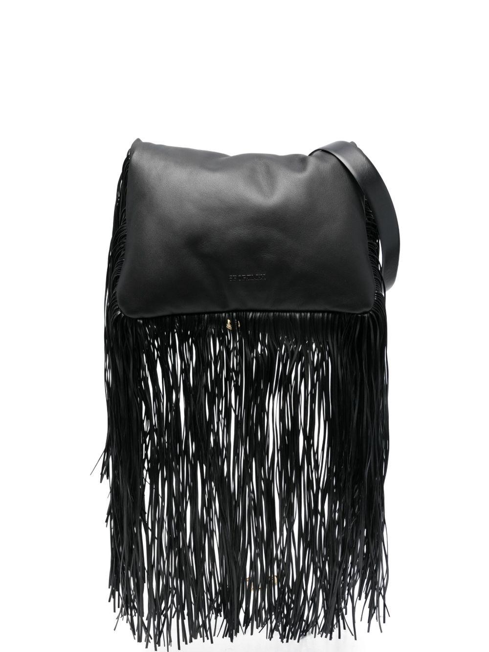 Mini Soffy Bag in nappa con frange SOFFYFRINGESMM81193 003 NERO SPORTMAX 