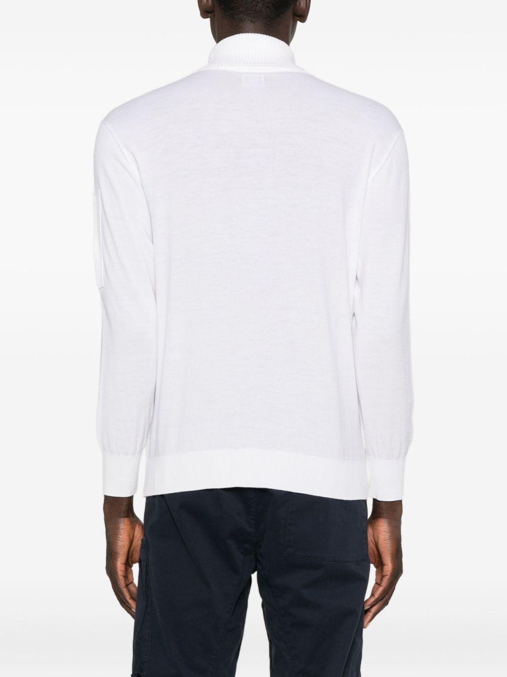 Extrafine Merino Wool Turtleneck Sweater 19CMKN035A005528A 103 GAUZE WHITE CP COMPANY 