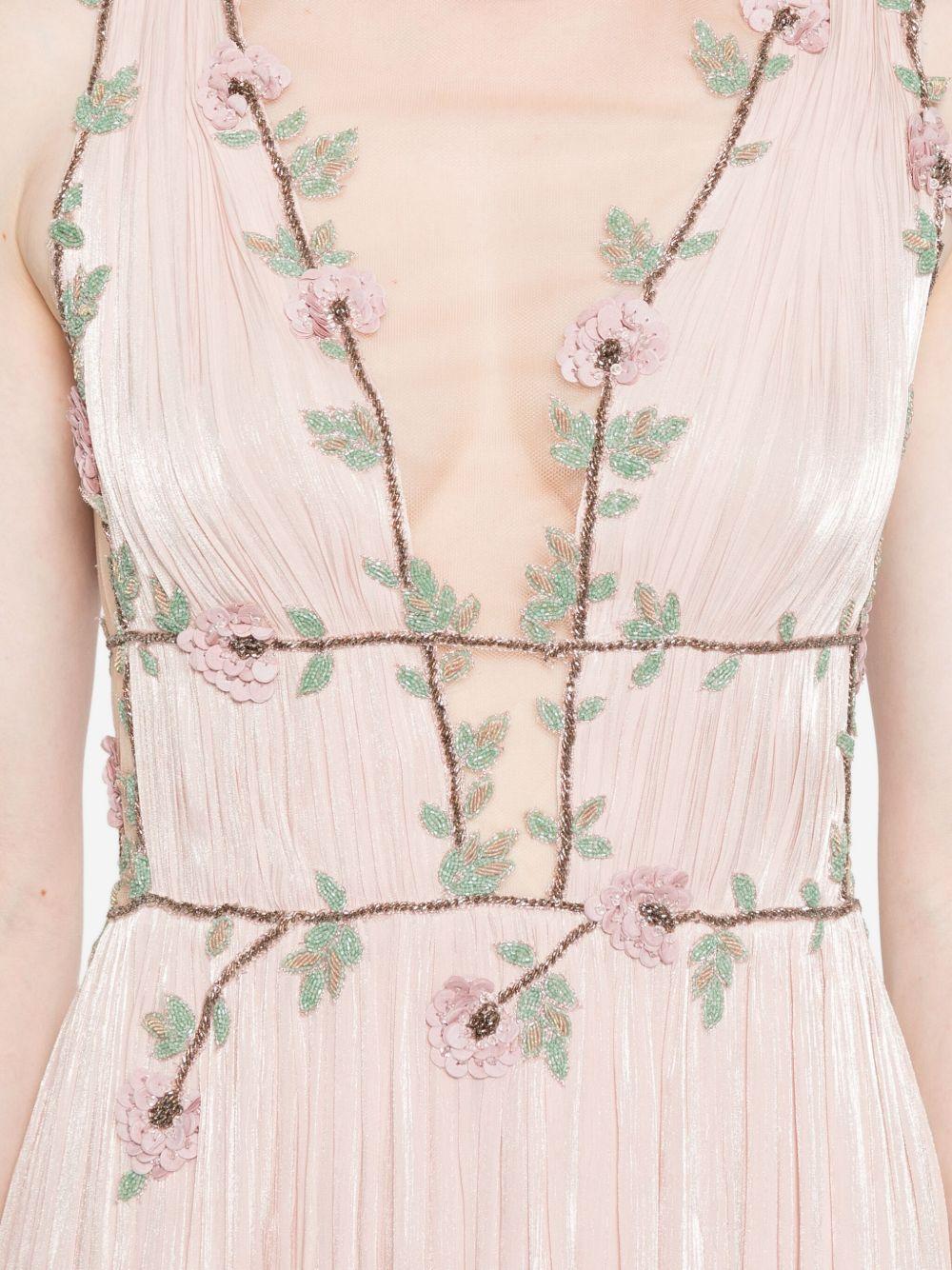 Nalina Lurex Georgette Draped Gown PF2539 NUDE PINK COSTARELLOS 