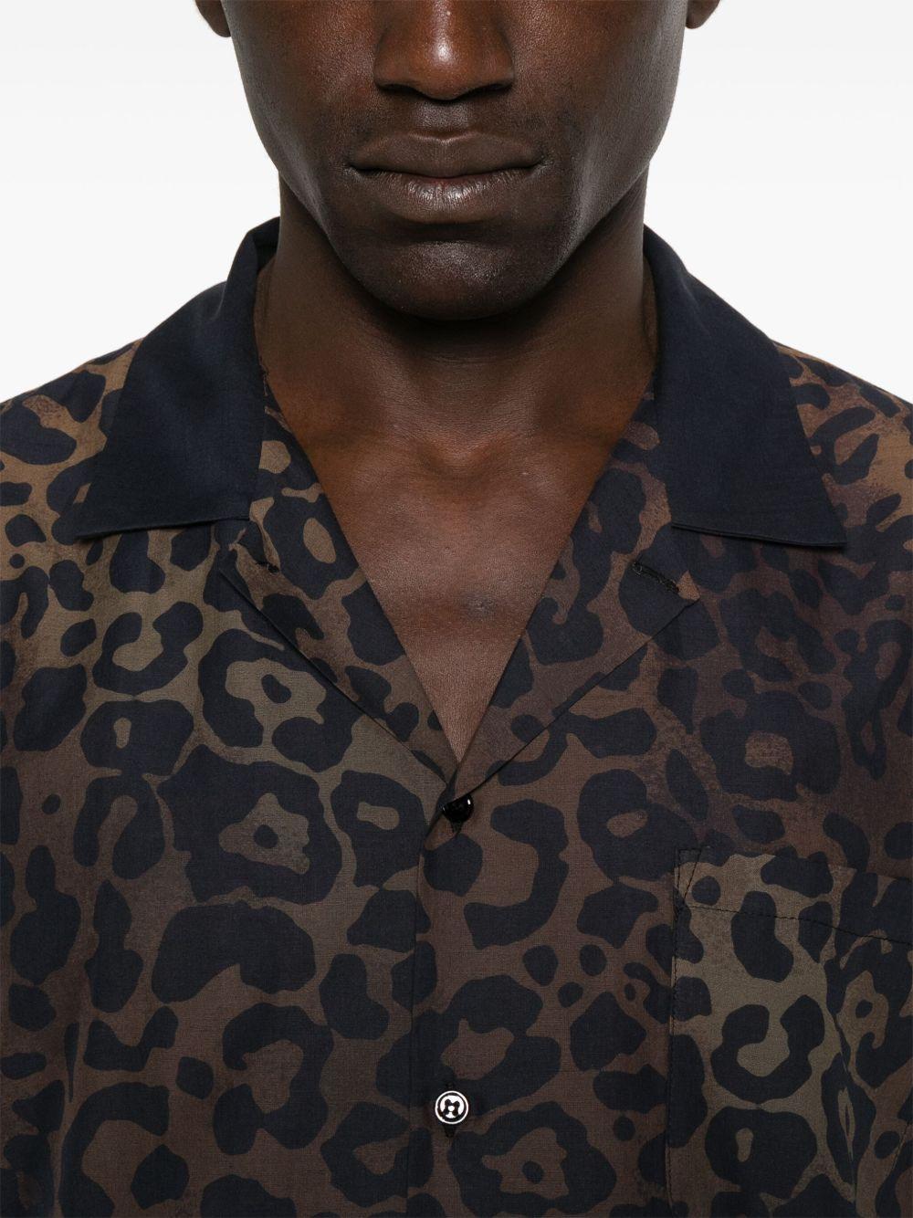 Camicia leoprint B6D0032 ANIMALIER AMARANTO 