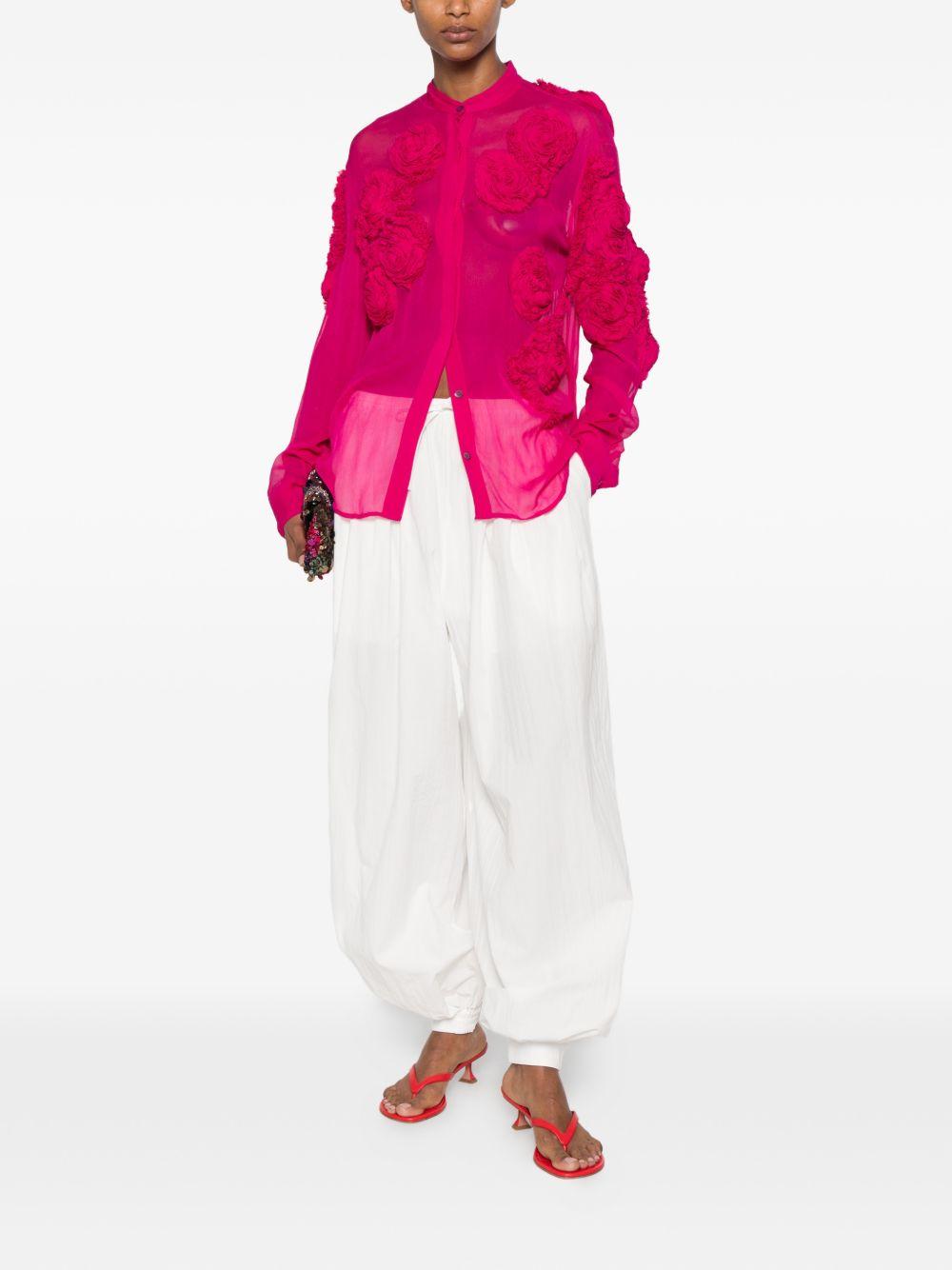 Camicia In Chiffon CHOWSAEMB3376 304 FUCHSIA DRIES VAN NOTEN 