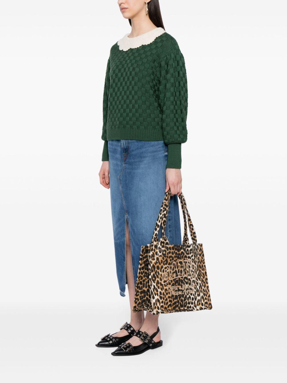Leopard-Print Canvas Tote A5807 943 LEOPARD GANNI 