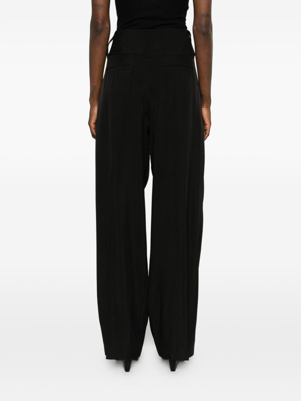 Pantaloni In Raso Di Viscosa SPSFAVETTA 003 NERO SPORTMAX 