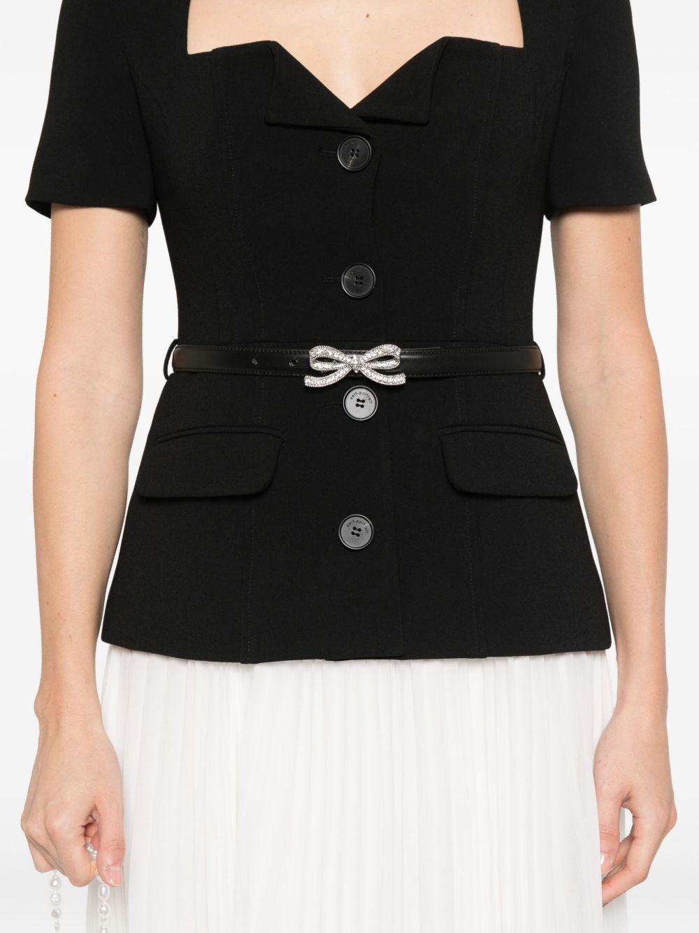 Black Tailored Contrast Chiffon Midi Dress AW25082MAB BLACK SELF-PORTRAIT 