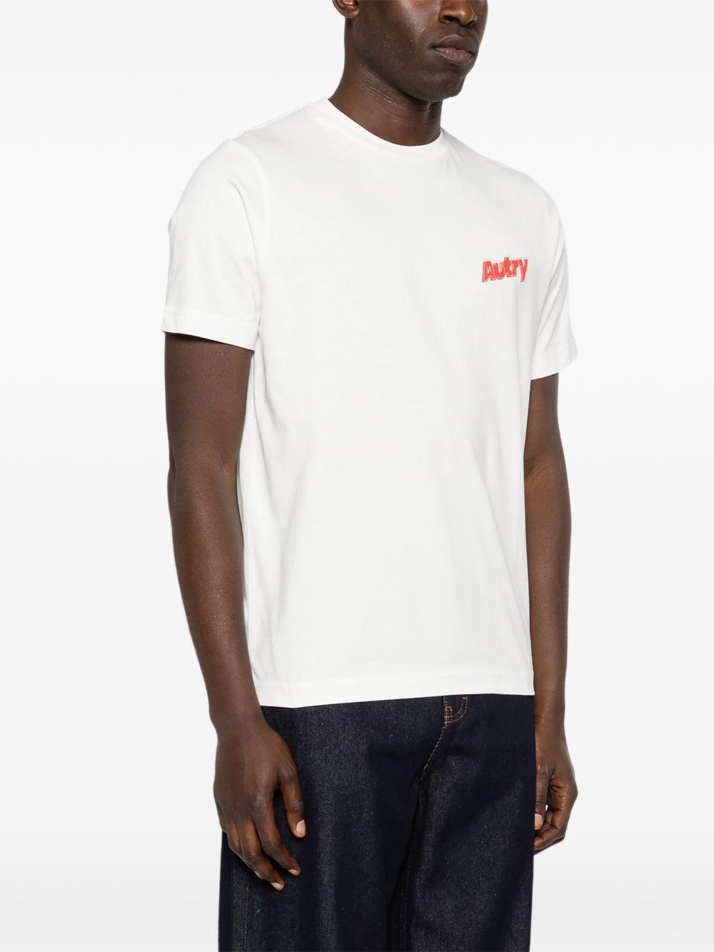 T-shirt in cotone con doppio logo uomo TSPM045W JERSEY WHITE AUTRY 