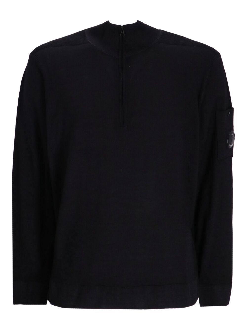 Merino Wool Half Zip Sweater 19CMKN025A003247F 888 TOTAL ECLIPSE CP COMPANY 