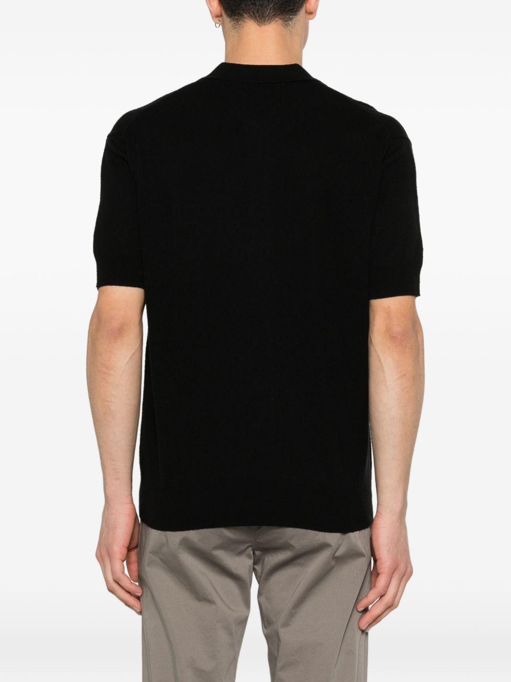 Diagonal Stitch Silk Polo Shirt A022F600 9000 PAOLO PECORA 