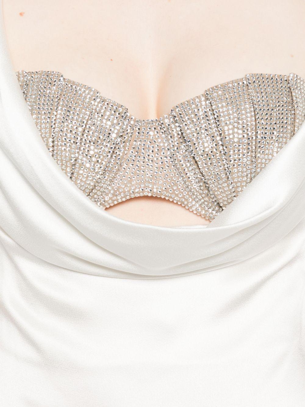 Long Dress con Drappo 06PSDR519YC16314 01 OFF WHITE GIUSEPPE DI MORABITO 