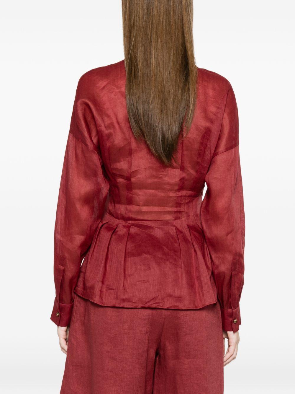Camicia In Tela Ramie MSTORA 066 ROSSO MATTONE MAX MARA STUDIO 