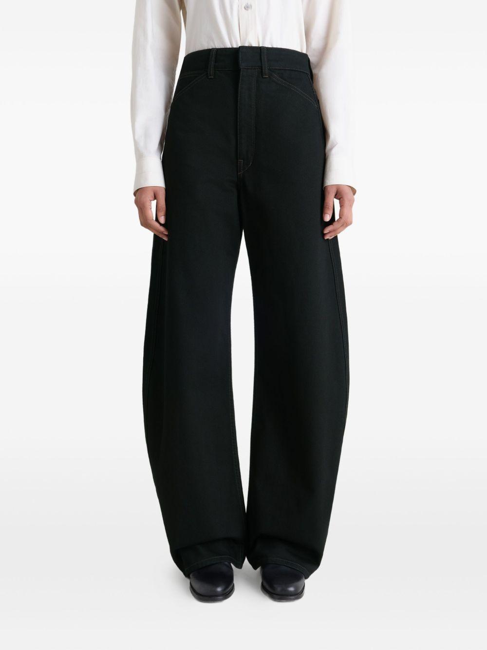 High Waisted Curved Pants - Heavy Black Denim PA1264LD1055 BK999 BLACK LEMAIRE 