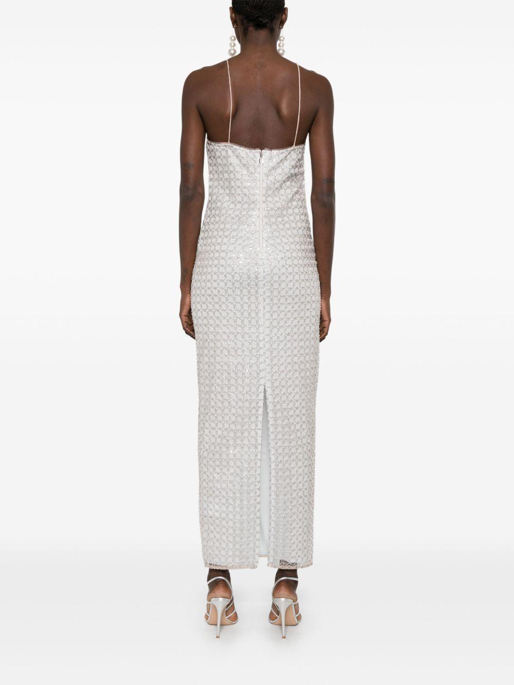 Abito lungo con decorazione 113713800 800 DOESKIN BEIGE ROTATE 