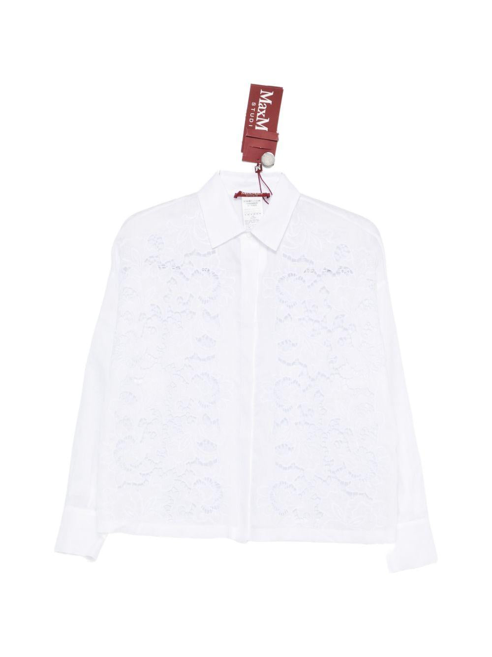 Camicia In Tela Ramie Lavato MSTCALI 031 BIANCO MAX MARA STUDIO 