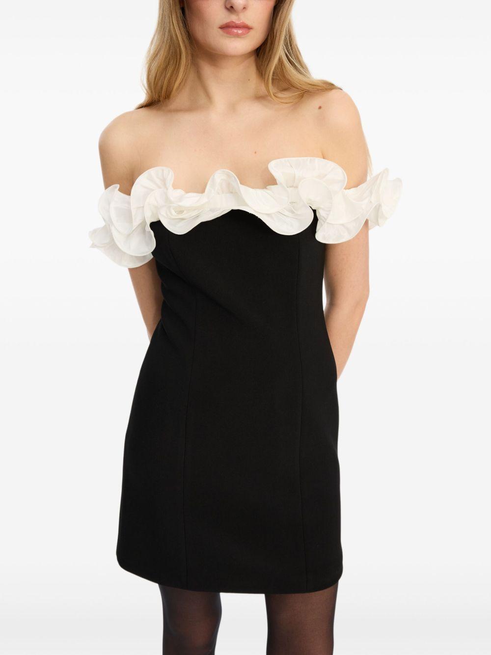 Mini Ruffle Dress Black White 115250100 100 BLACK ROTATE 