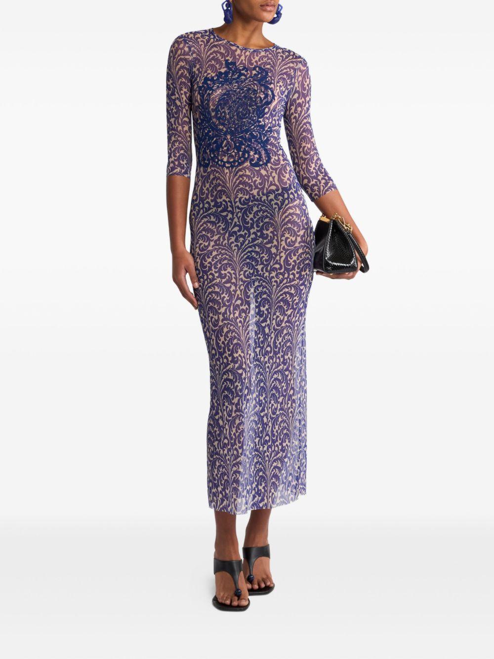 Abito in tulle con stampa conchiglia WRHA0387AK924 X0883 ETRO 