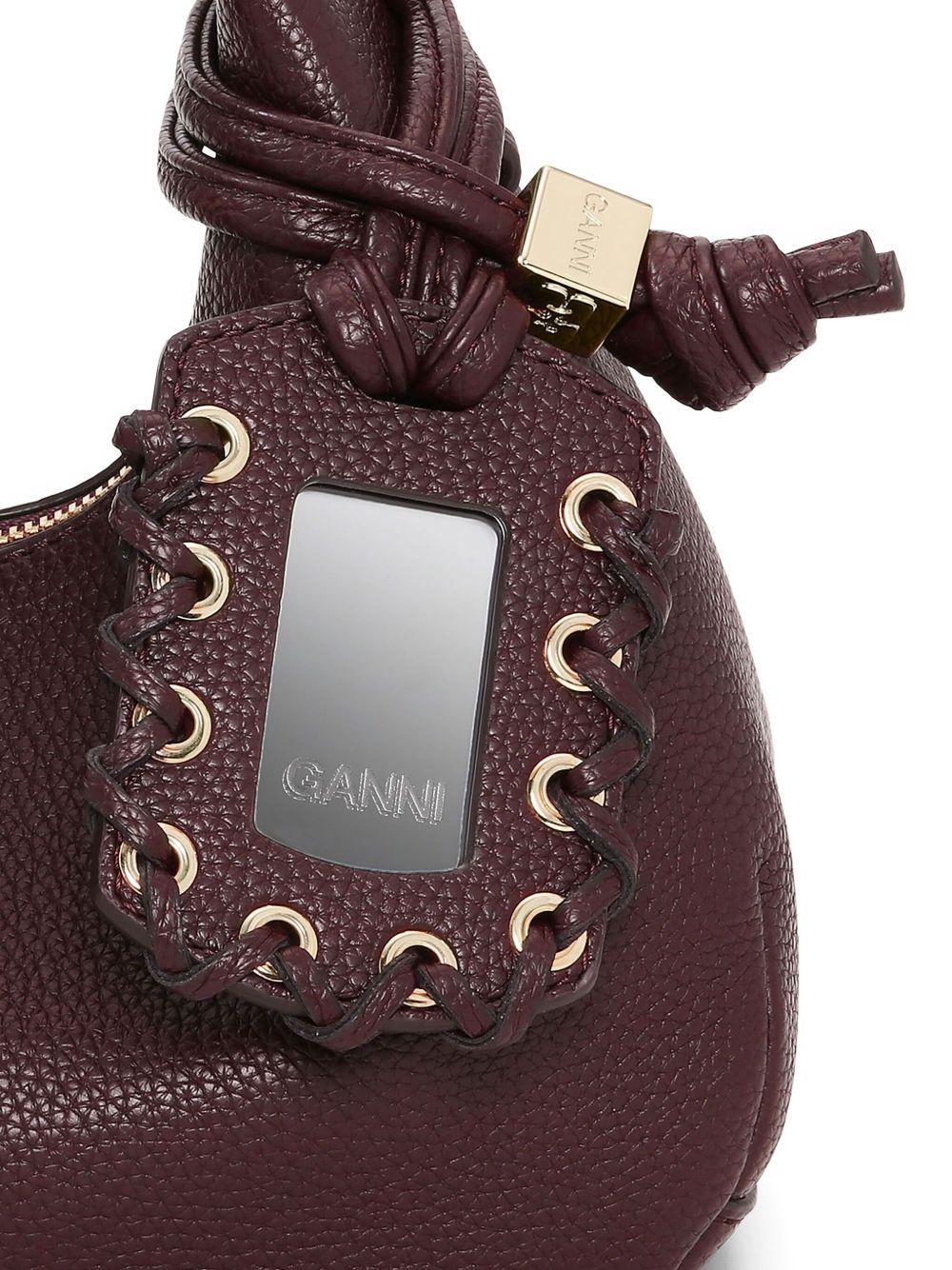 Brown Mini Hobo Bag A7102 979 CHICORY COFFEE GANNI 