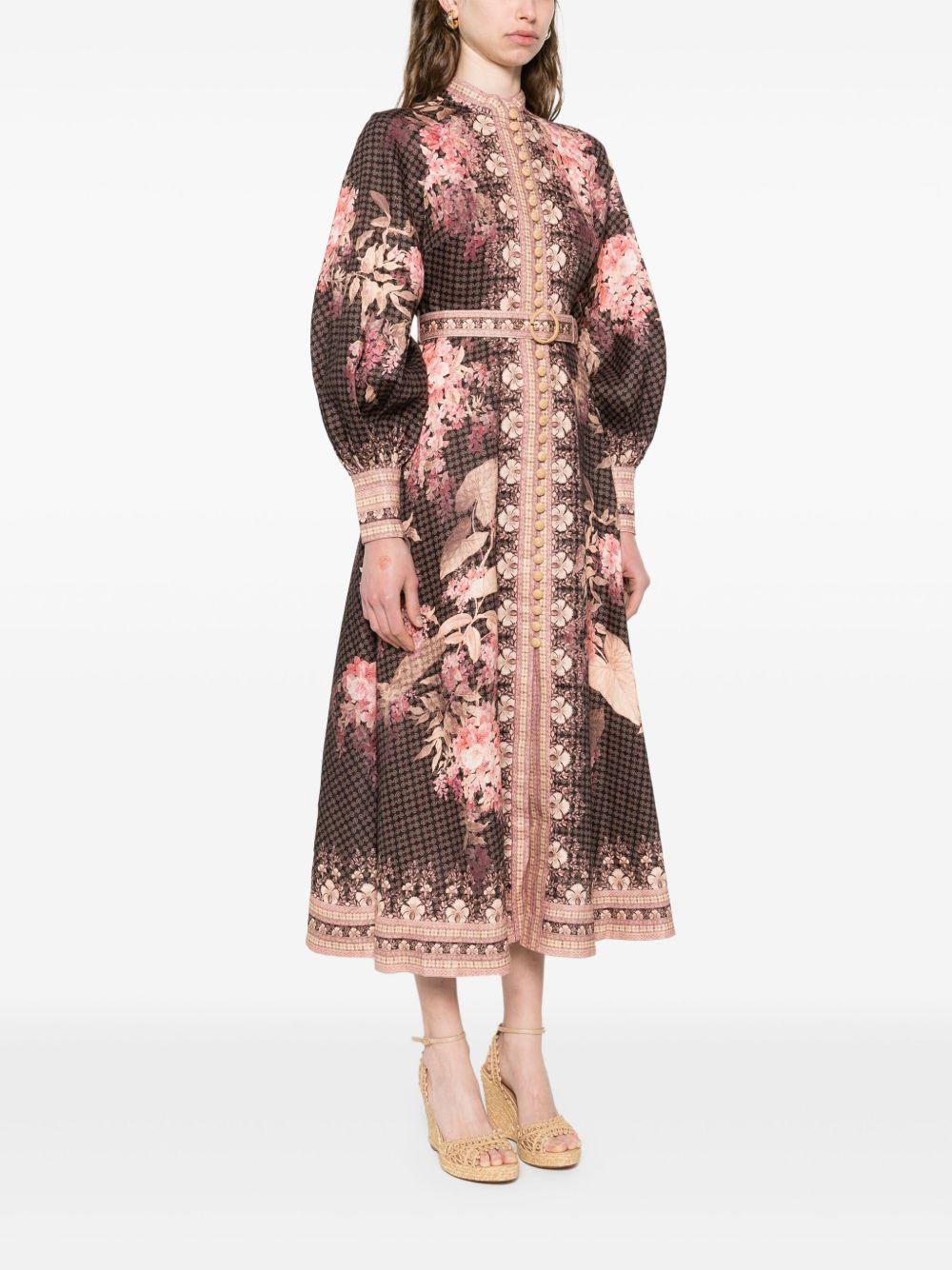 Abito in lino 3969DS251 BLACK FLORAL ZIMMERMANN 