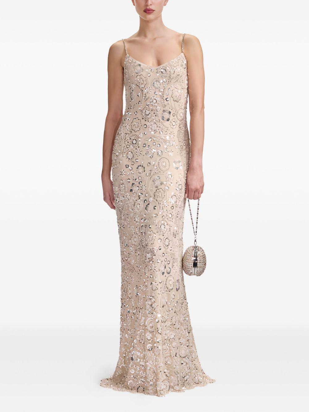 Cream Floral Sequin Maxi Dress AW25209XC CREAM SELF-PORTRAIT 