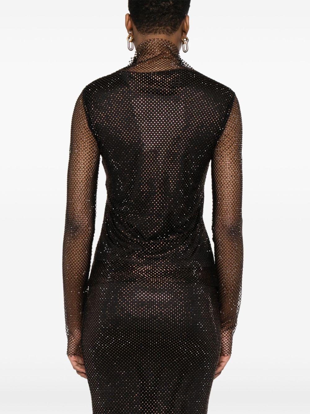 T-shirt in rete con strass GERARDAMM13140 003 NERO STRASS SPORTMAX 