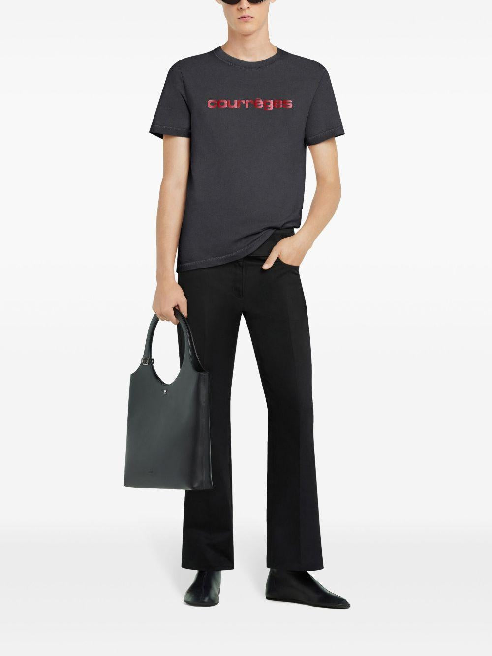 AC Printed Stone T-Shirt 125JTS008JS0109 B168 STONEWASH GREY RUBY COURREGES 