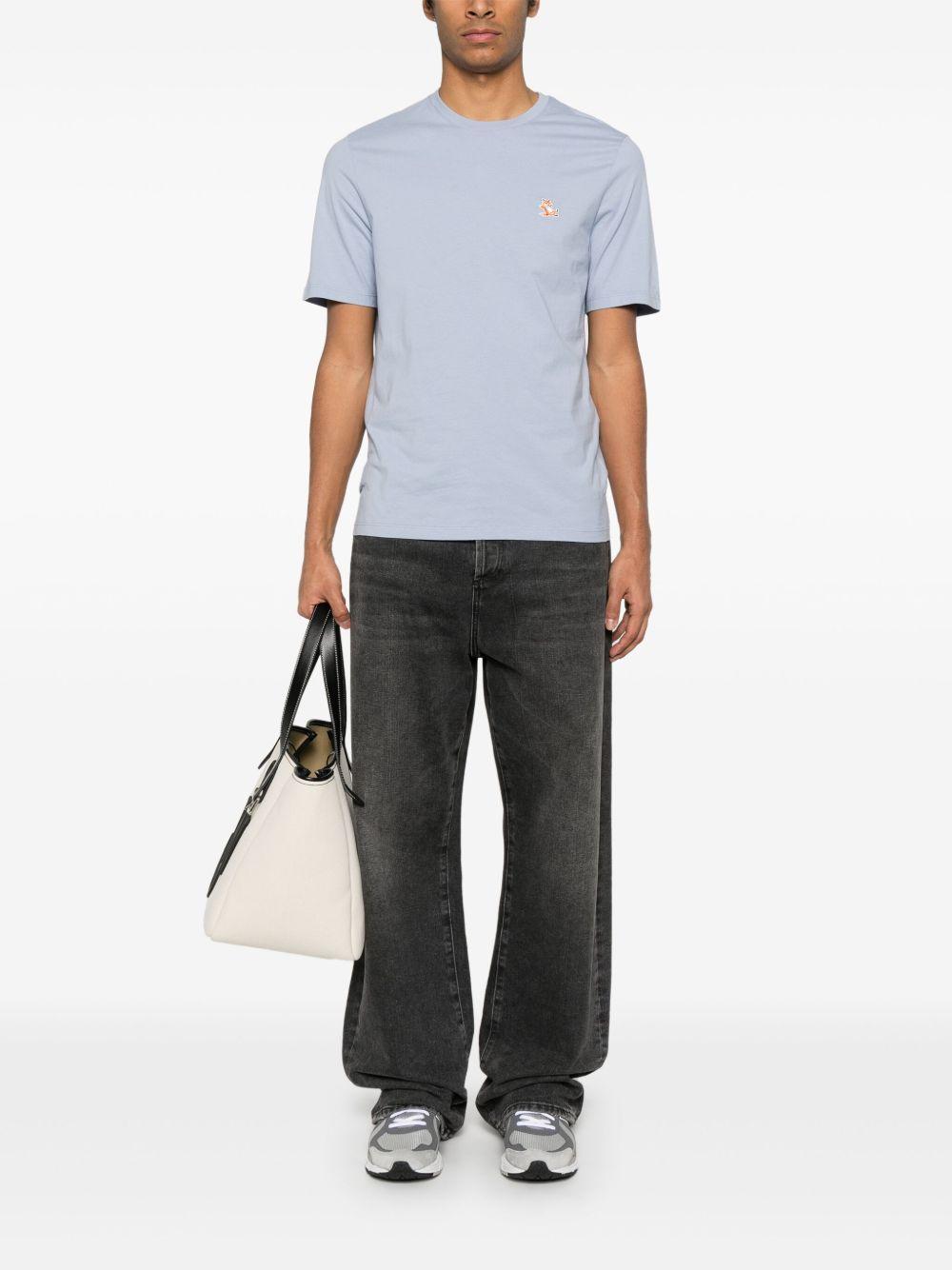 Chillax Fox Patch Regular T-Shirt LM00110KJ0008 0122 BEAT BLUE MAISON KITSUNE 