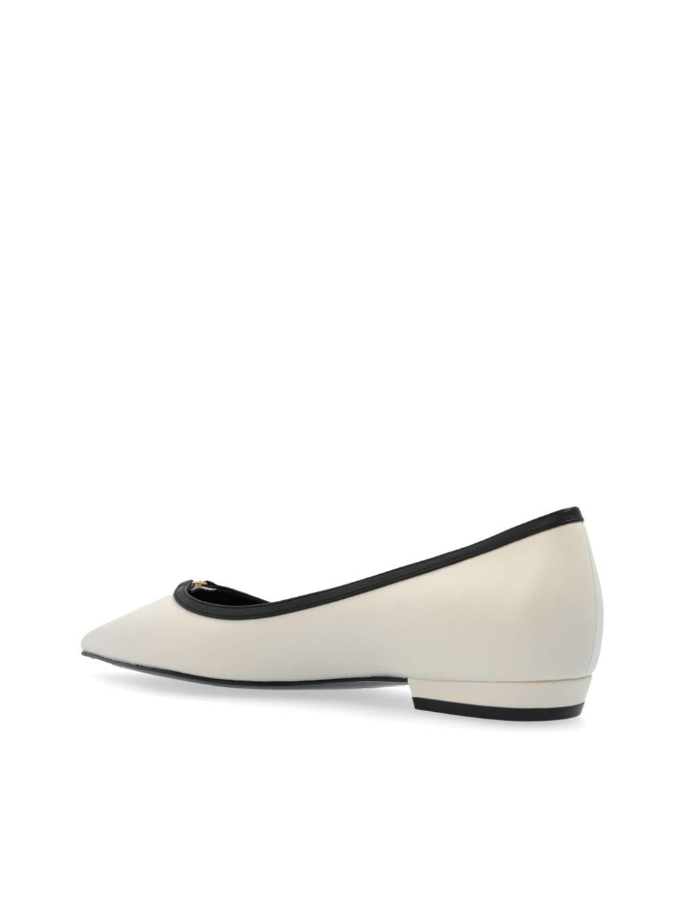 Ballerine con placca Double T 155739 100 LIGHT CREAM TORY BURCH 