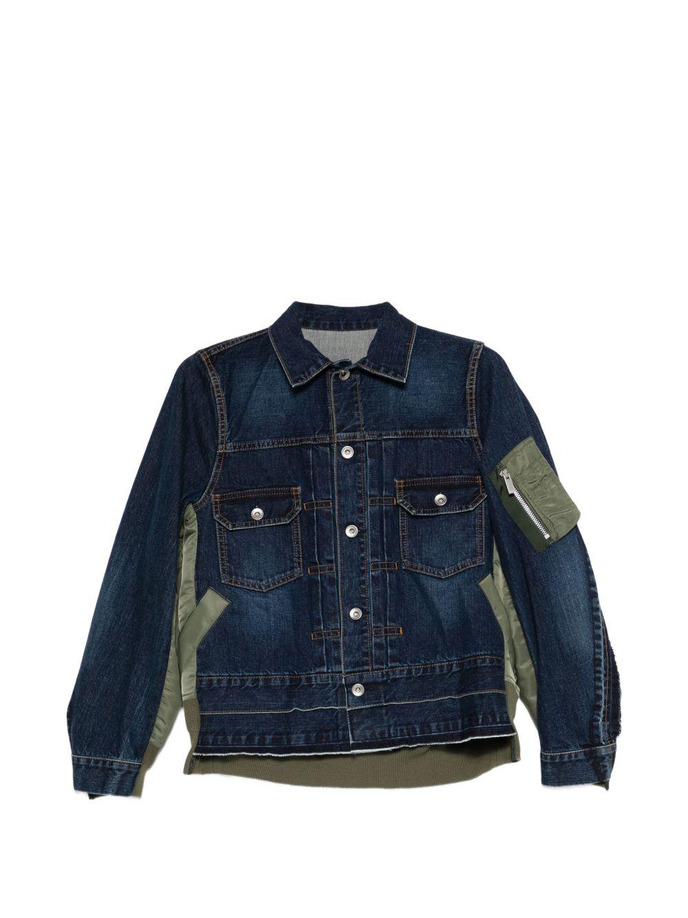 Giacca denim con design patchwork SCW307 401 BLUE SACAI 
