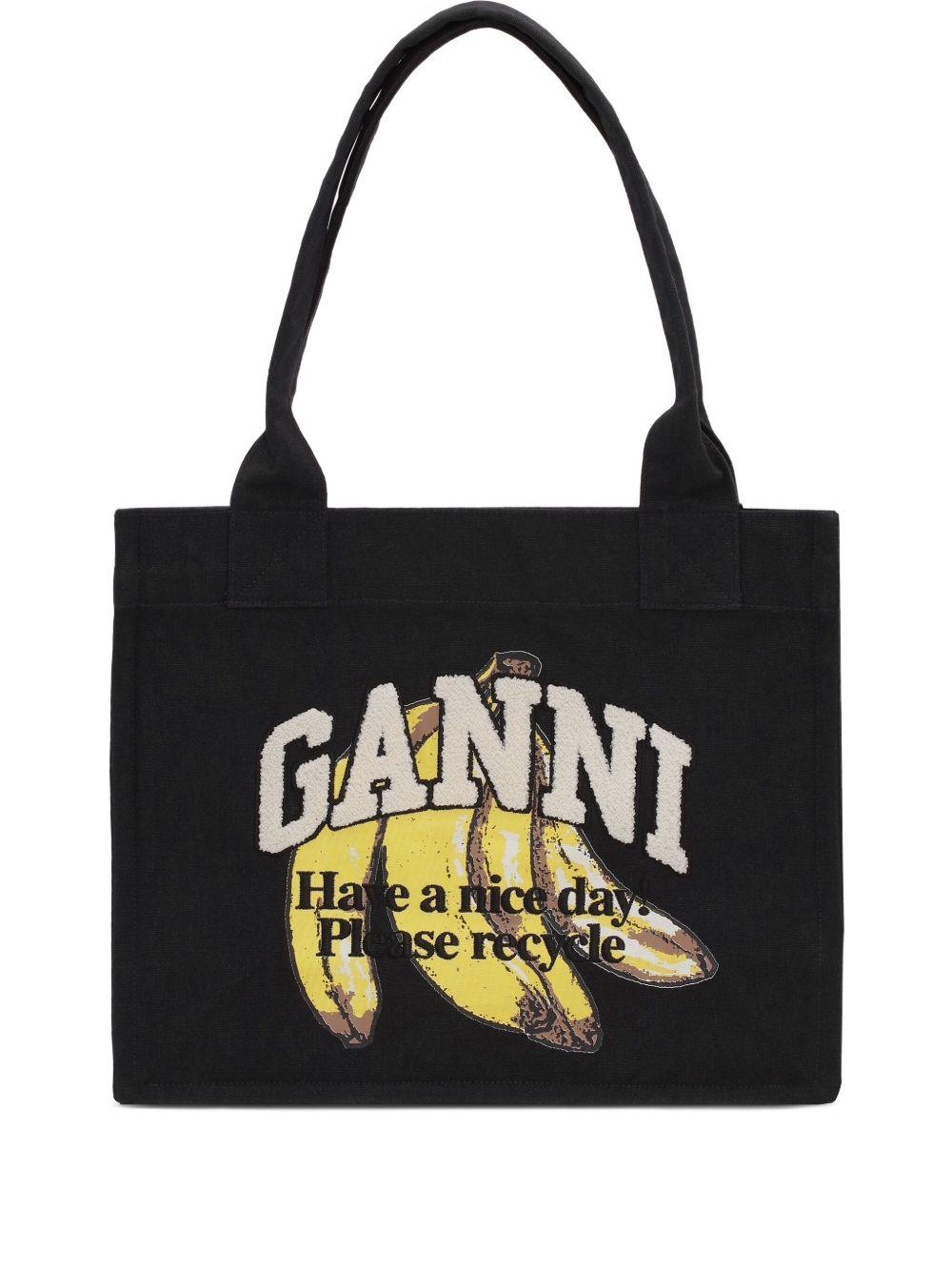 Banana Large Tote A6897 099 BLACK GANNI 