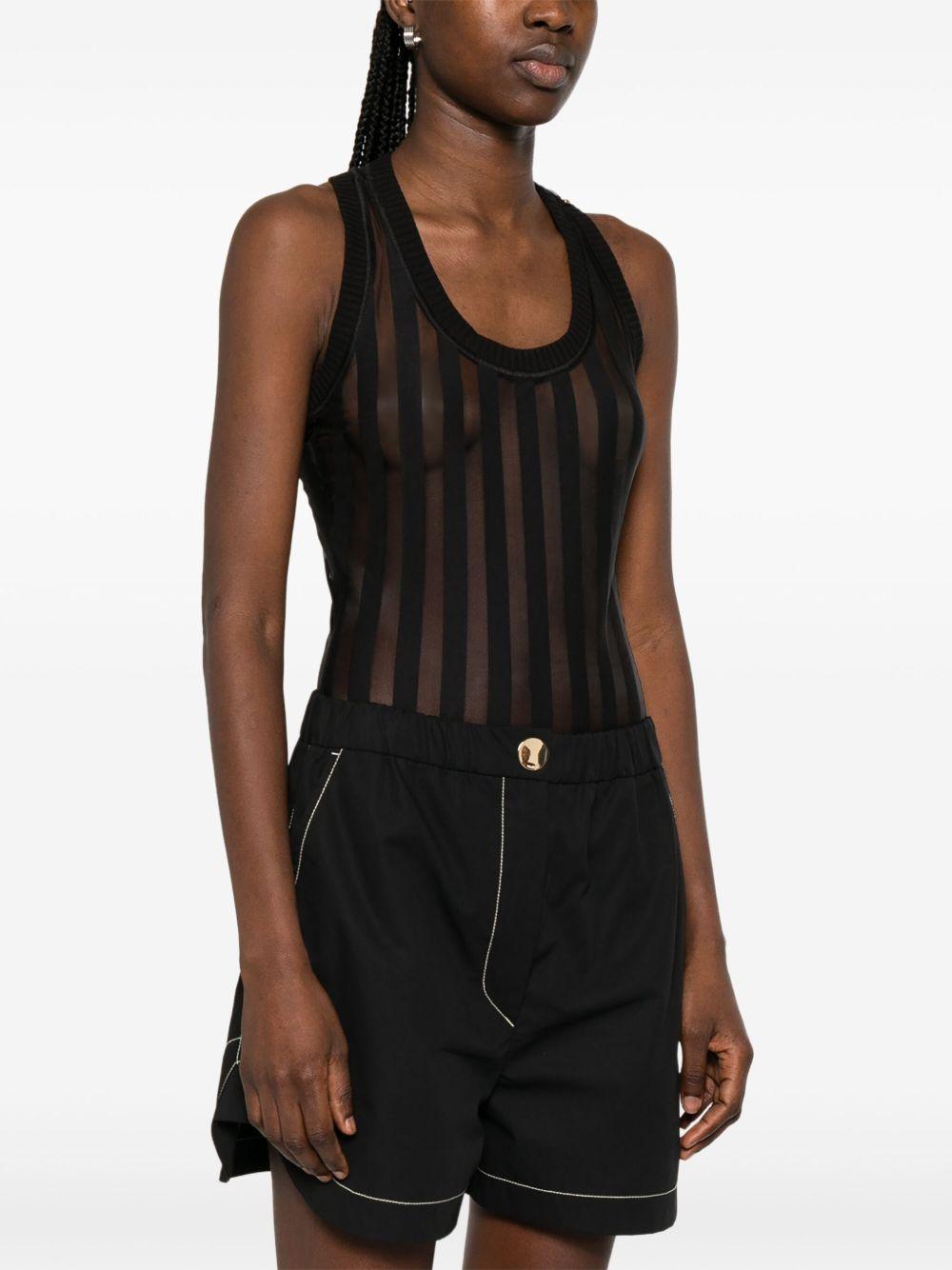 Edam sheer striped bodysuit EDAMMM13225 004 NERO SPORTMAX 